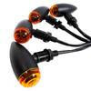 Nishihaya Motorcycle Turn Signal Universal Custom Retro Turn Signal Metal Bullet American Shadow Dragster Magna Black