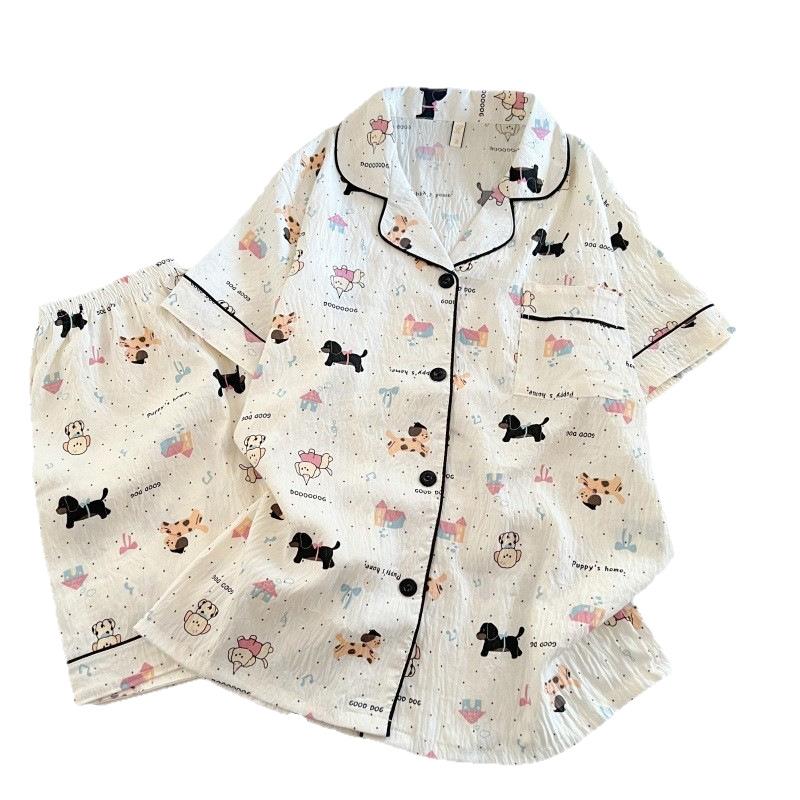 Sommer neue Pyjamas Damen kurzärmelig Shorts dünne Wolkenbaumwolle Cartoon niedlich große Größe Koreanische Version Loungewear
