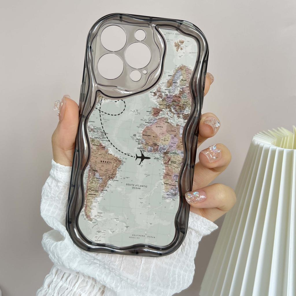Ae89 Map aircraft trajectory Protective Phone Cases for Apple iPhone 16 15 14 13 Pro Max 11 12 mini XR 7 8 6s Plus XS Max SE Wave TPU Back Cover