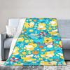 Warm Blanket Travel Office Manga Psyduck Printed Throw Blanket Pokemoned Flannel Bedspread For Outdoor Funny Sofa Bed Cover