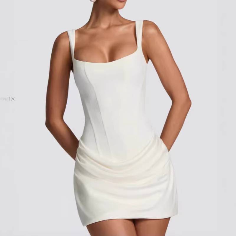 Sexy Sleeveless Wrap Dress With High Waist For Streetwear Fashion