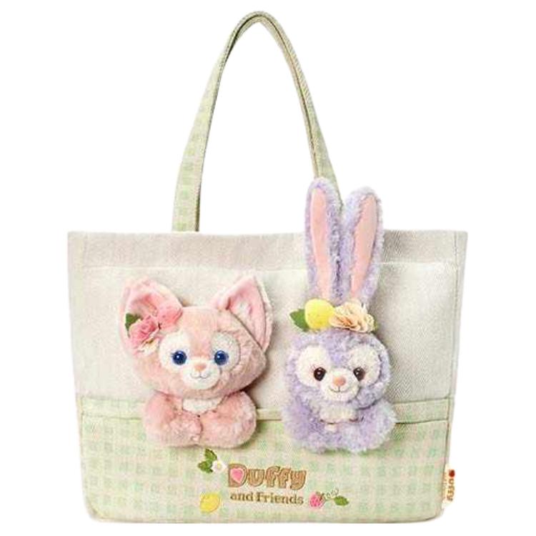 New Disney Fabric, Polyurethane Tote Bag, Shopping Bag, Handbag, Shoulder Bag Unisex Beige & Pink & Purple 400060469012