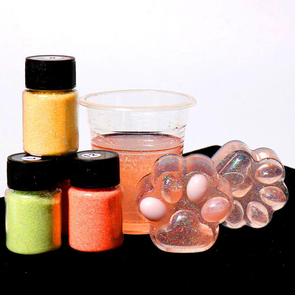 12 Flaschen Pigmentpulver für Harz Epoxid Schleim Seife Kristallkunst Kerze Make-up