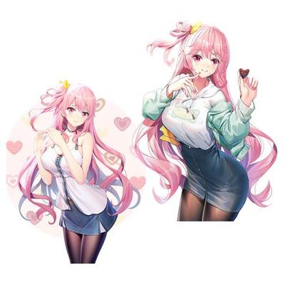 Tri Koshki KCS197 Loli Chica de Anime Emily Stock Ririko pegatina de coche pegatinas coloridas de PVC pegatina en el parachoques del coche