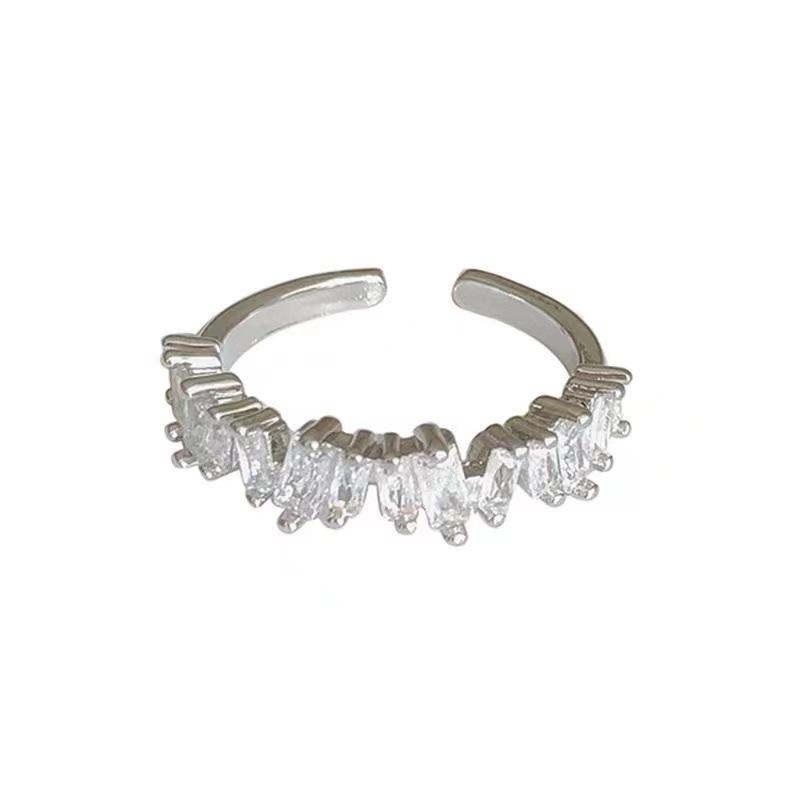 Elegant Zircon Index Finger Ring - Trendy, Simple, Open Design for Women Adjustable Open