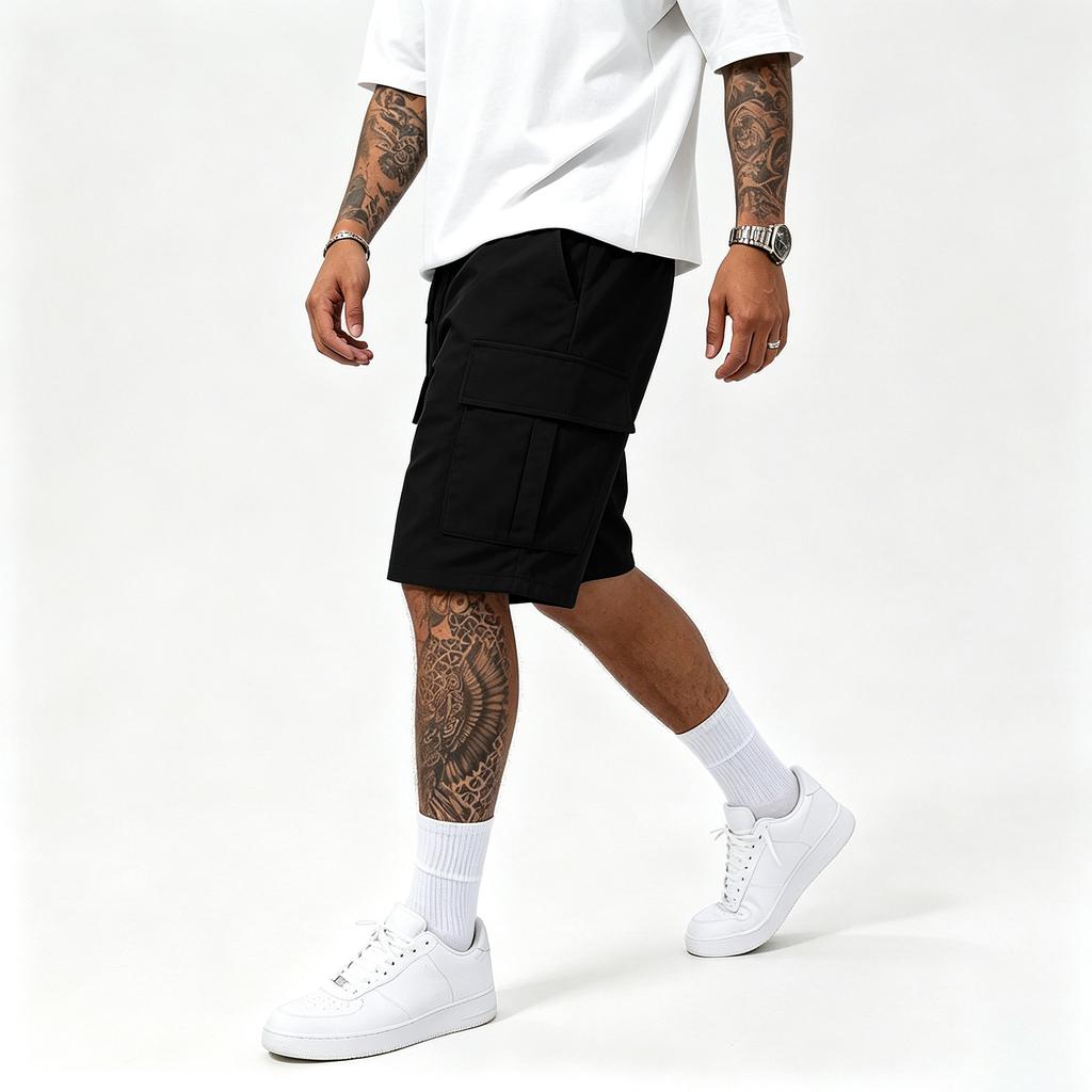 Men's Loose Fit Straight Leg Cargo Shorts with Multiple Pockets, Casual Utility Shorts for Summer