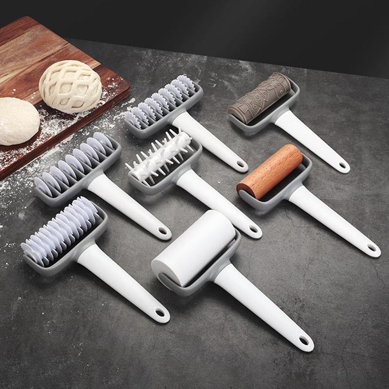 Turning Smooth Baking Tool Cookie Cake Net Dough Roller Cutter Pizza Dough Roller Cutter For Restaurant