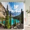 3D Printed Natural Mountains Forest Landscape Shower Curtain Polyester Fabric Waterproof Bathroom Curtains With Hooks 180*180
