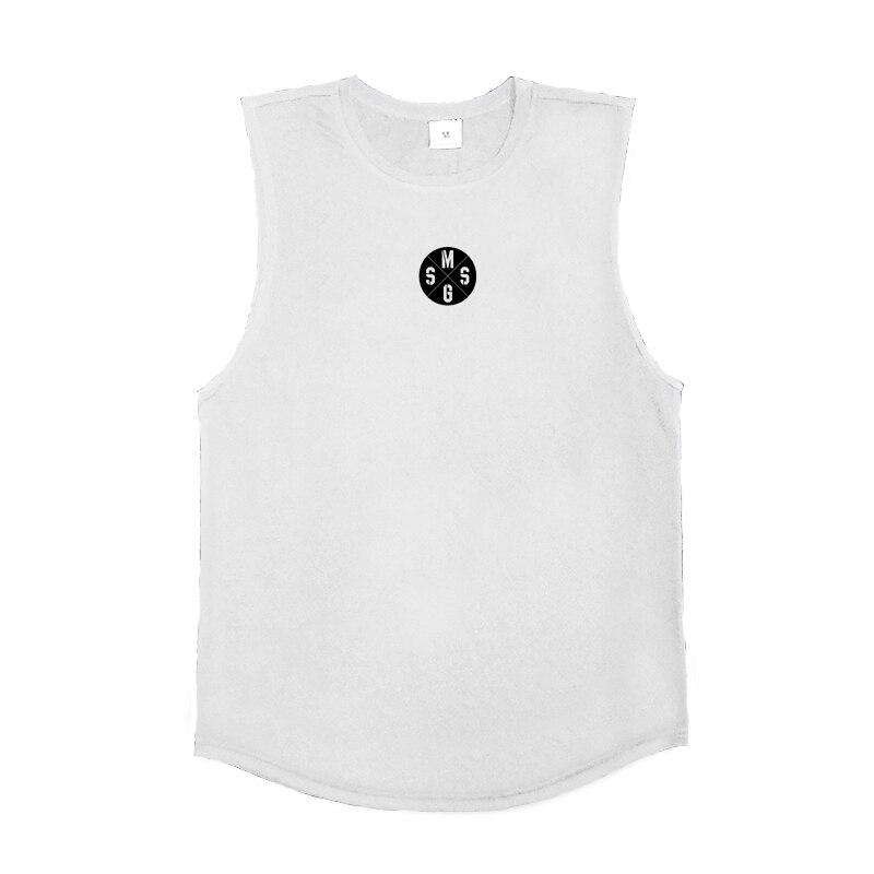 

Muscleguys Спортивный жилет Мужская футболка без рукавов Американская свободная летняя тренировочная одежда для фитнеса XXL белый