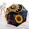 "Yin Yang Floral Harmony: Aesthetic Artwork for Walls"Umbrella, Portable 3-Fold Compact Umbrella for Men & Women ES35