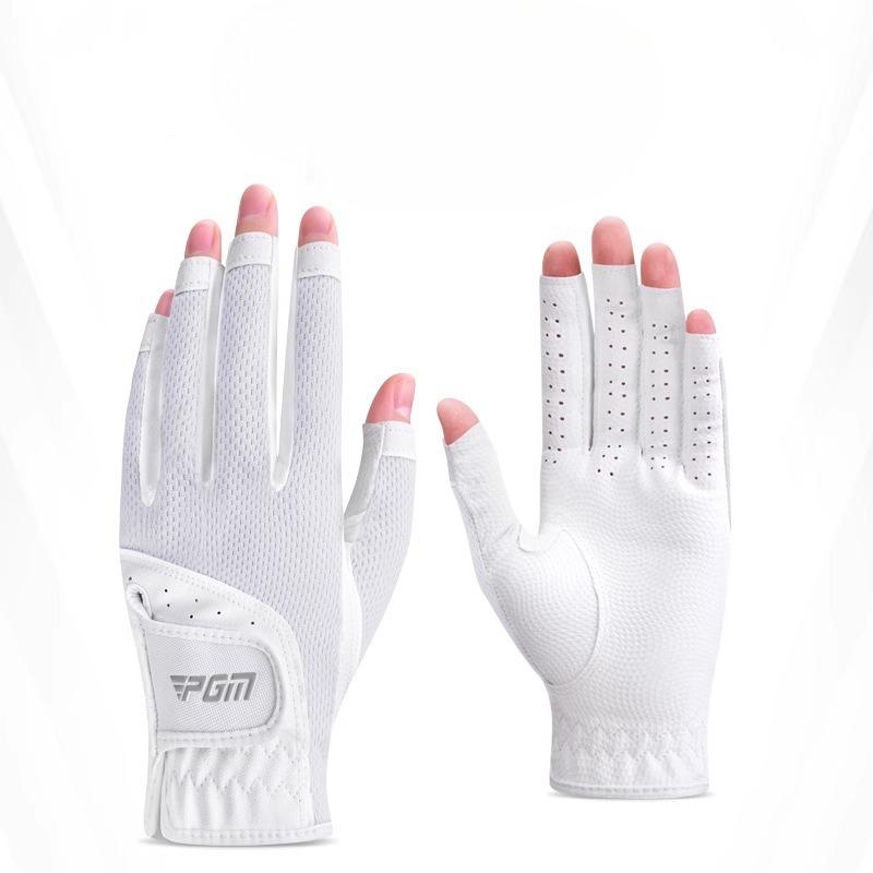 

Golf Gloves for Women with Exposed Fingers Summer Breathable Mesh Sun Protection Golf Flexible Finger Covers Golf Accessories Size 18 белый