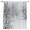 Winter Forest Tree Snowflake Semi Curtains Living Room Snowy Landscape Print Tulle Curtain Drapes Window Treatments Sheer Polyester Great Treatment
