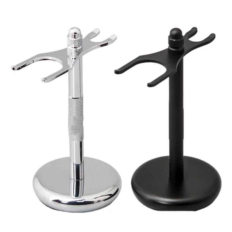 Men Razor Holder Alloy Shaving Brush Stand High Quality Men's Safety Manual Razor Rack (Not Including Shaving Razor & Brush)