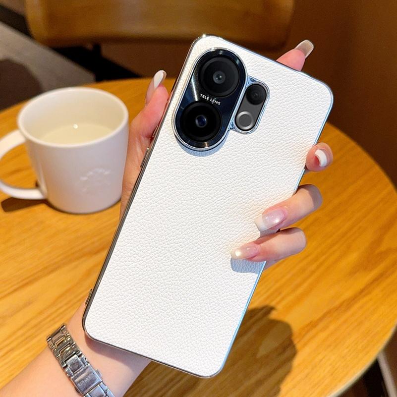 Dotek jako kůže Liči Pokovený Rám Všeobjímající Pouzdro na Objektiv Pro VIVO X200 FE X200 Ultra X200s X200 Pro mini X100 Kryt