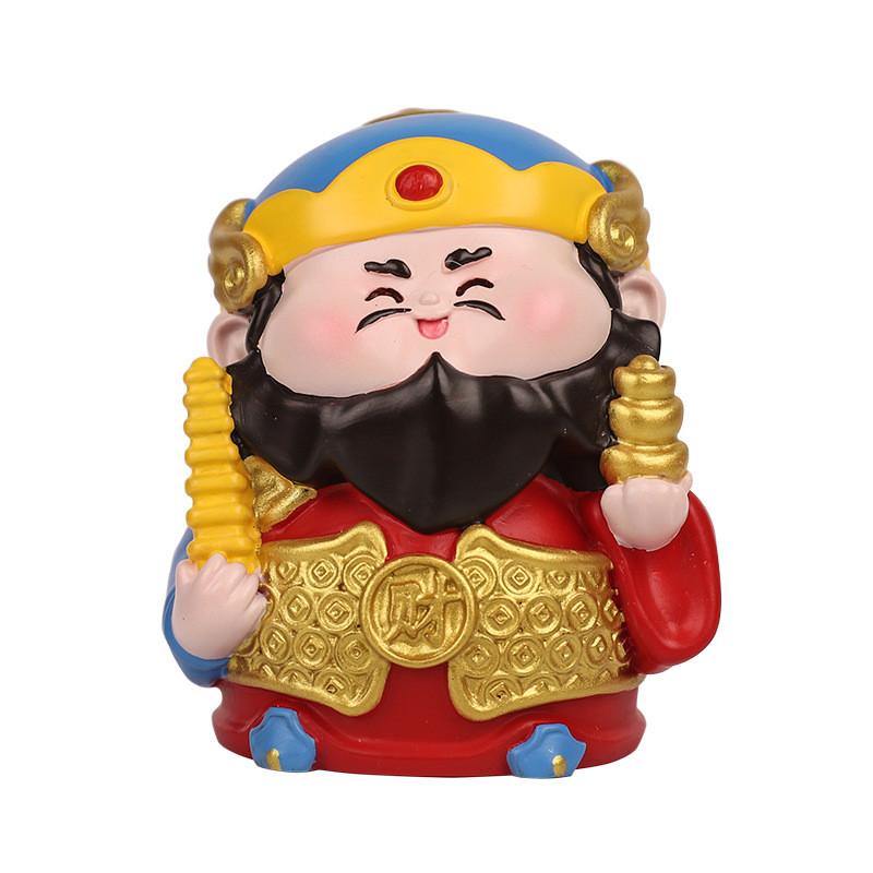 Traditionelle Fünf Gott des Reichtums Auto Dekoration Harz Kleine Figur Haus Büro Ornament
