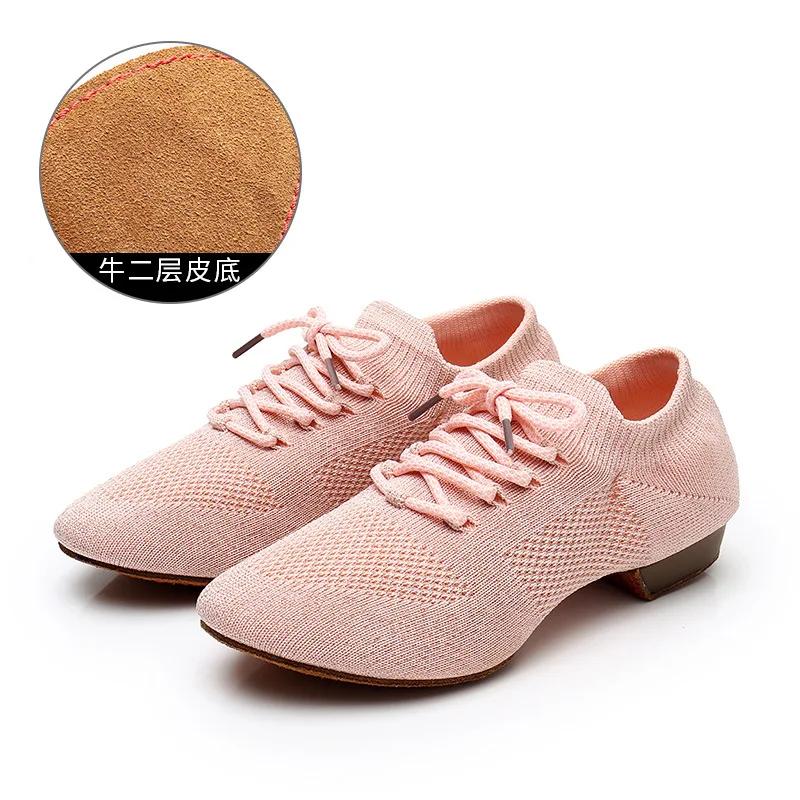 

Женские тренировочные туфли для танцев, туфли для латиноамериканских танцев для девочек и преподавателей, туфли для джаза и бальных танцев для помещений и улицы, женские сетчатые кроссовки 34