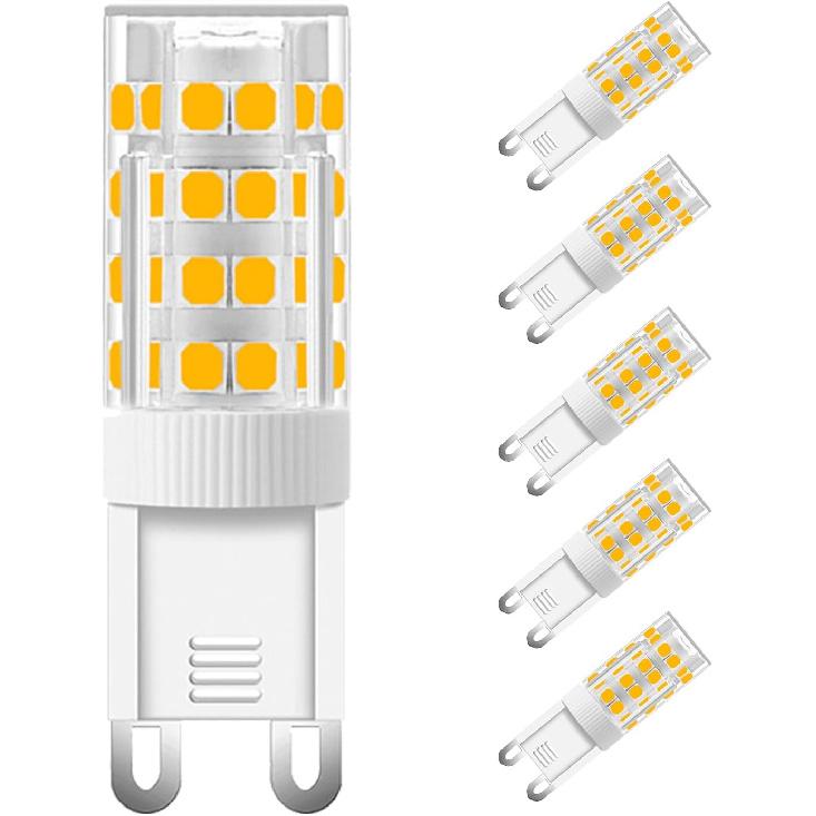 KCO Lighting G9 LED Light Bulb 3000K Warm White Non Dimmable G9 Light Bulb 7W Chandelier G9 LED Light Bulbs Bi Pin Base 360°Beam Angle (6-Pack)