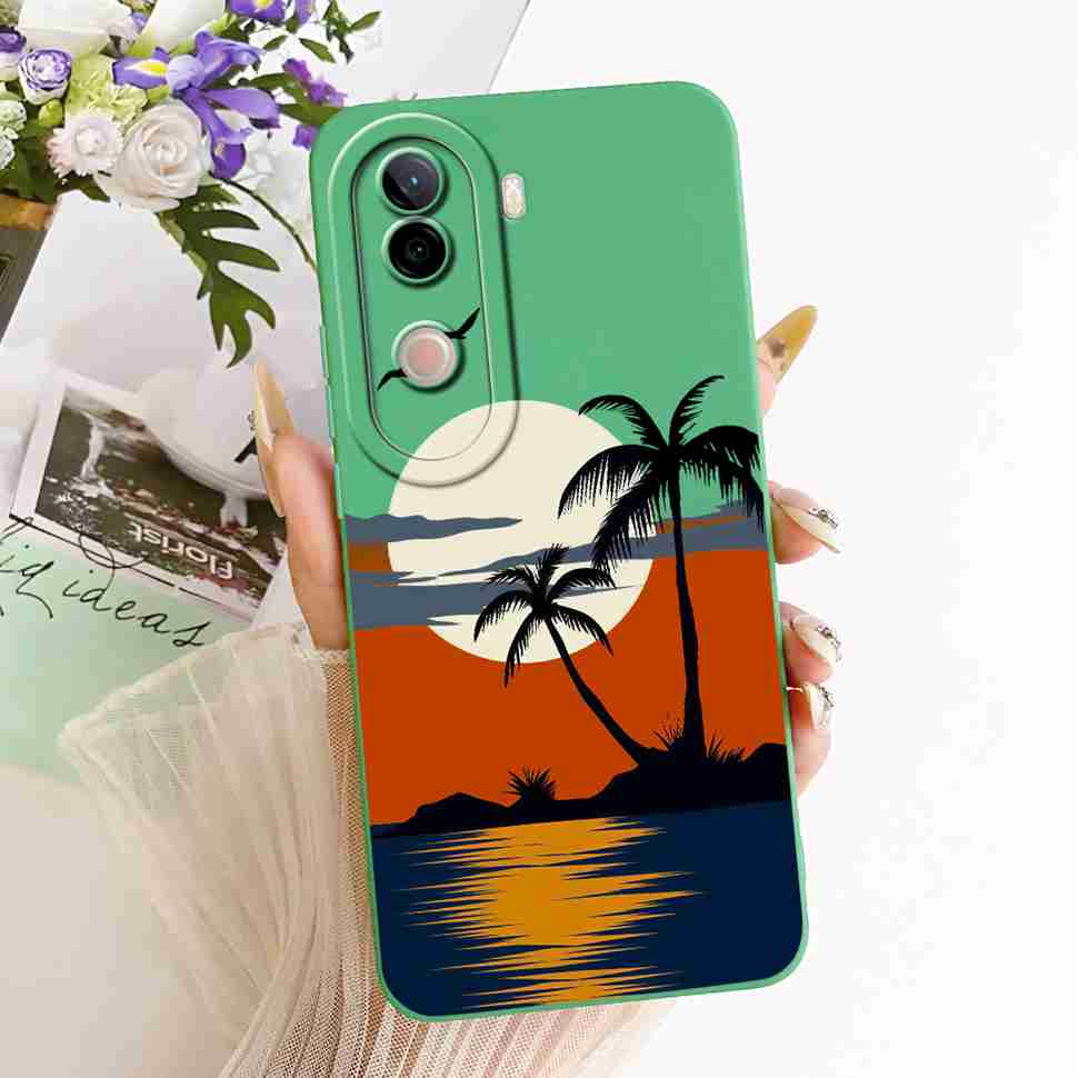 For vivo V40e 5G Case Cute Cat Cream Flower Silicone Back Cover For Vivo V 40e VIVO V40E 5G V2403 Phone Cases Bumper Fundas