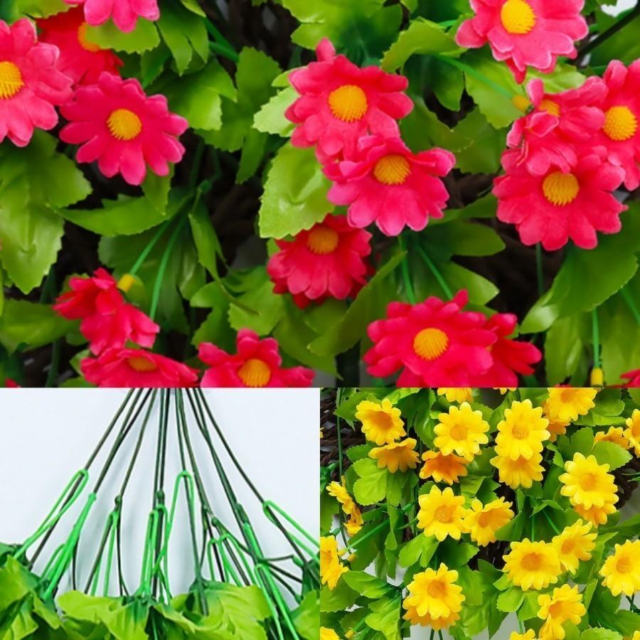 168 Flowers and 12 Forks Artificial Violet Hanging Flower Vines Wall Decor Plants Garland for Wedding Home Garden Decoration