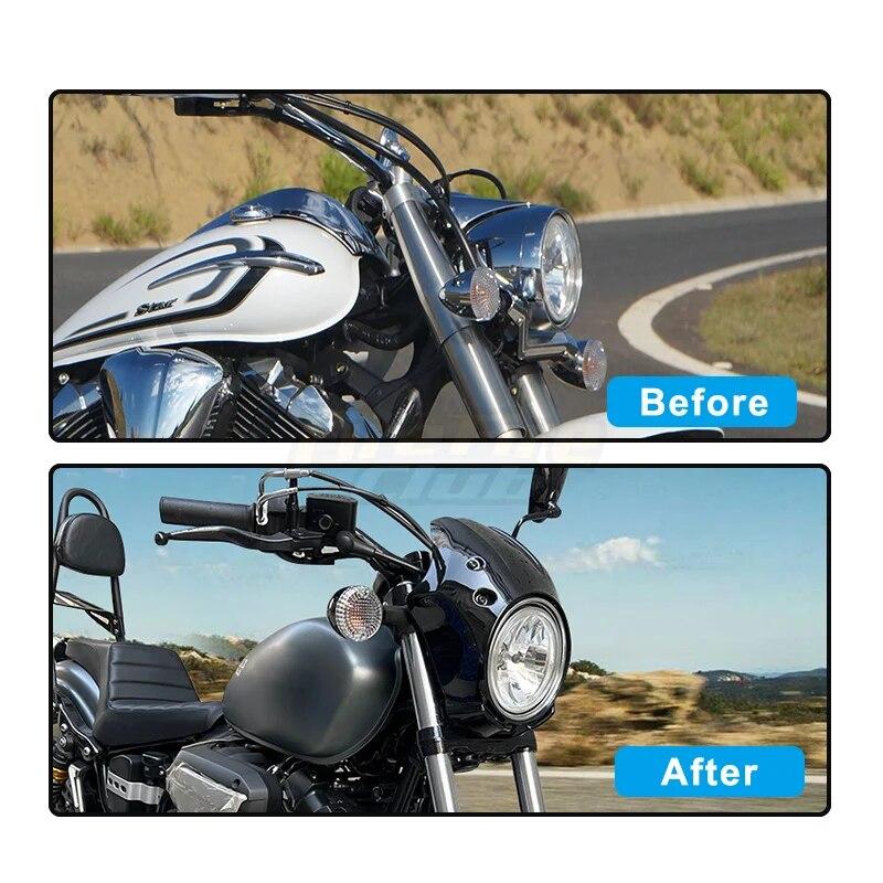 Motocyklový matný černý ABS přední světlomet Kryt kapotáže předního světlometu pro Yamaha XVS 950 SPEC BOLT 950 2013-2022