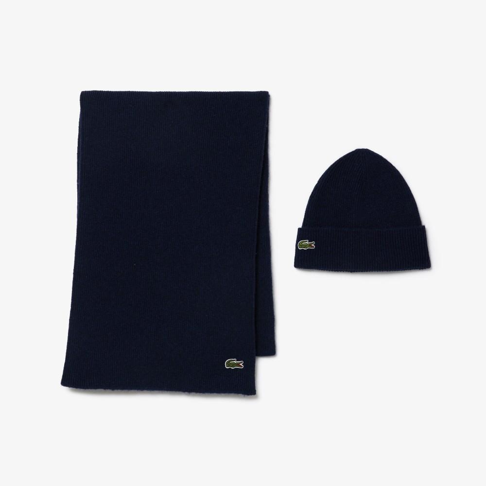 Lacoste Men's Muffler Beanie Gift Set RB5385-55N166