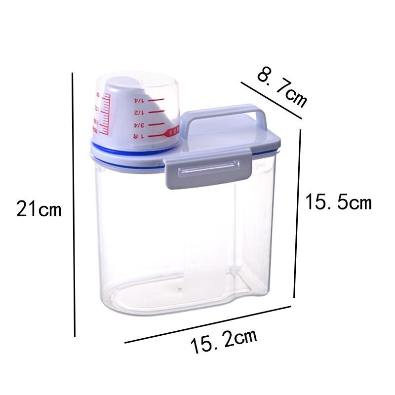 1.5/2L Rice And Grains Food Storage Canister With Measuring Cup For Grain, Nuts, Flour, Rice, Kitchen Organization