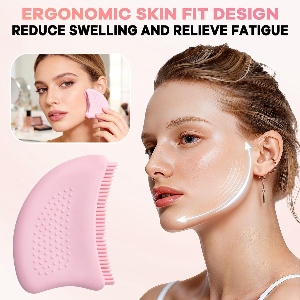 New Lymphatic Face Brush - Dry Brushing Face Massager For Lymphatic Drainage, Chin & Jawline Sculpting - Ergonomic Skin Fit Design To Reduce Puffiness