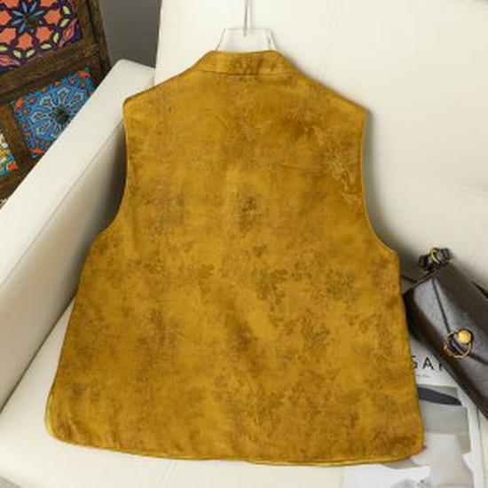 

Spring Autumn Embroidered Sleeveless Vest for Women - Elegant Chinese National Style, Age-Defying Fashion for Middle-Aged Women 5XL