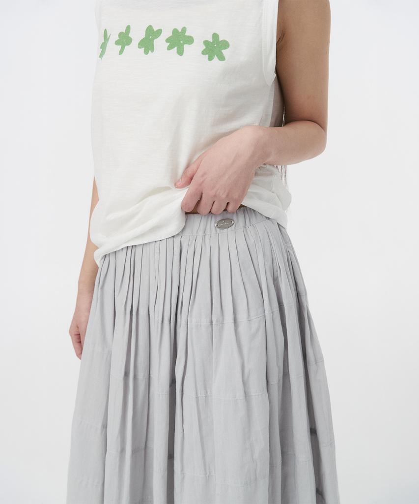 Ohesio Shirring Tiered Maxi Skirt, Gray