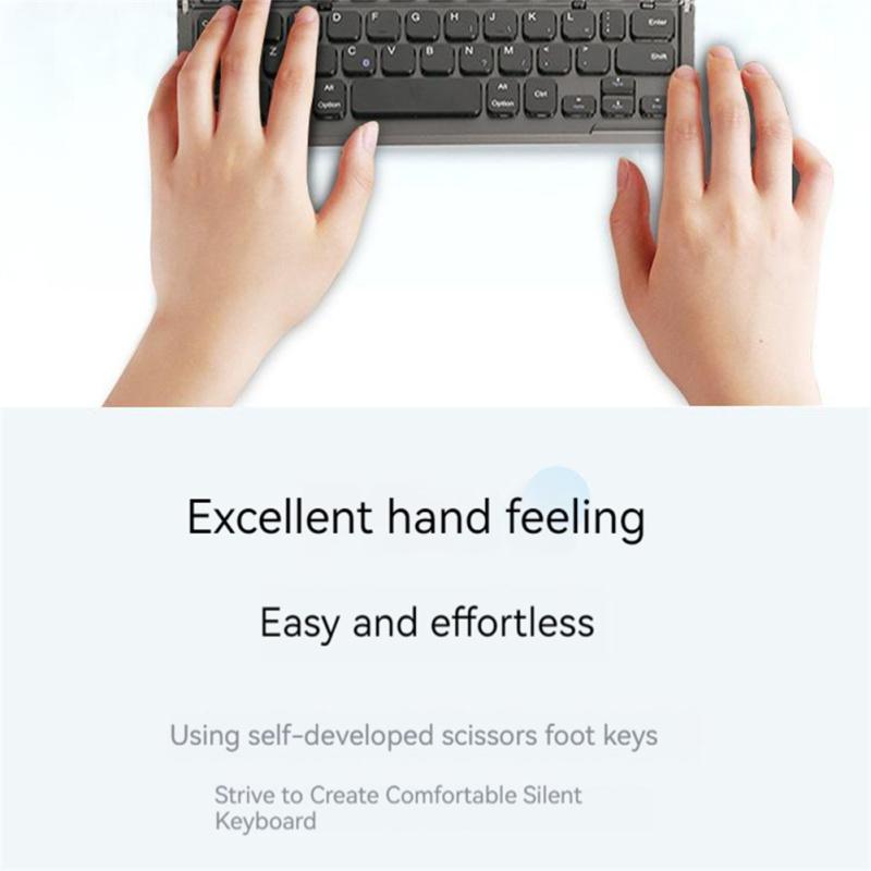 Folding Bluetooth-compatible Keyboard With Bracket Mini Portable Controller Universal For Mobile