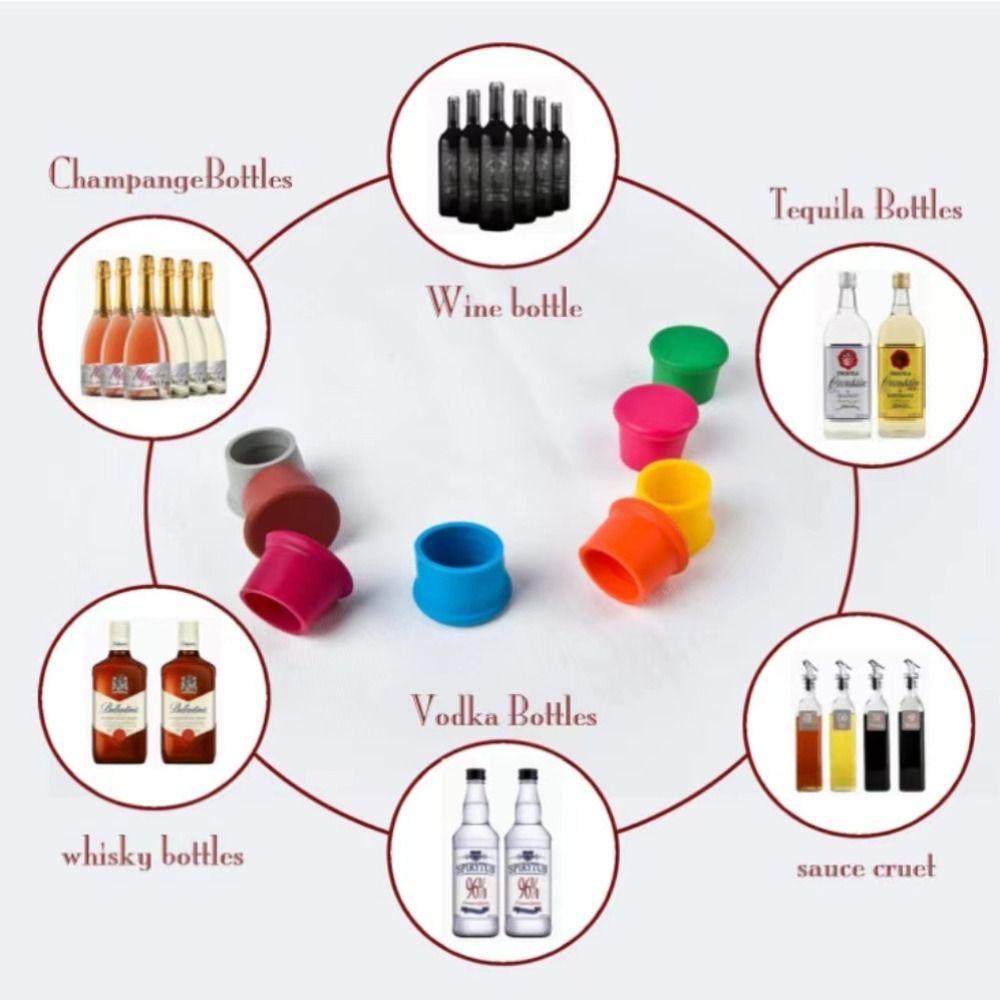 1/6pcs Fresh Keeping Sealers Wine Stopper Silicone Bar Accessories Portable Wine Bottle Cap