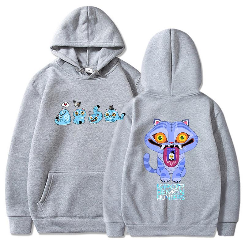 KPop Demon Hunters Tiger Hoodies Men Fashion Anime Printed Sweatshirts Women Casual Cool Streetwear Hoody Pullovers Sudaderas