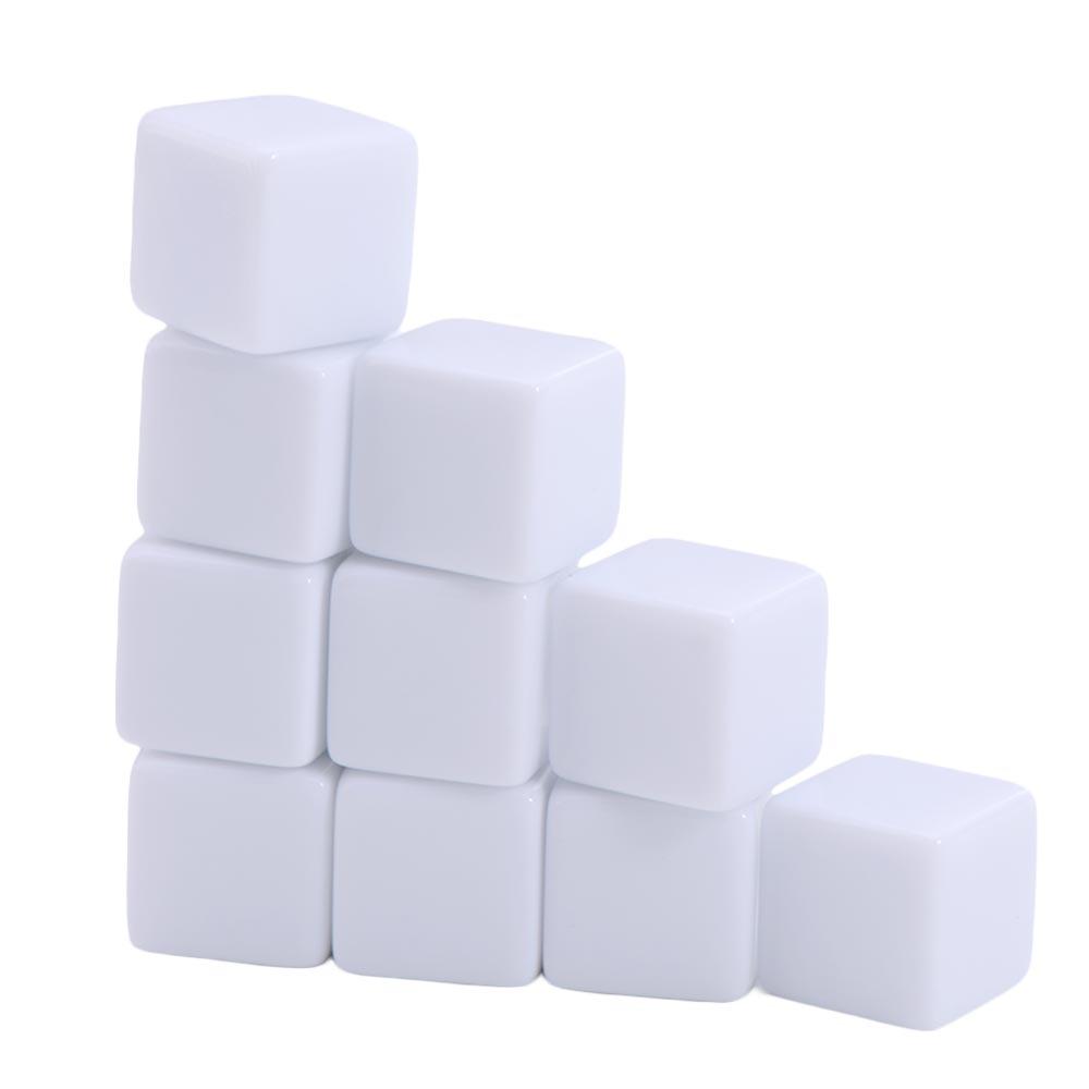 

10 шт 16 мм пустые акриловые игральные кости для письма и подсчета игровые реквизиты шестигранные игральные кости игрушки своими руками