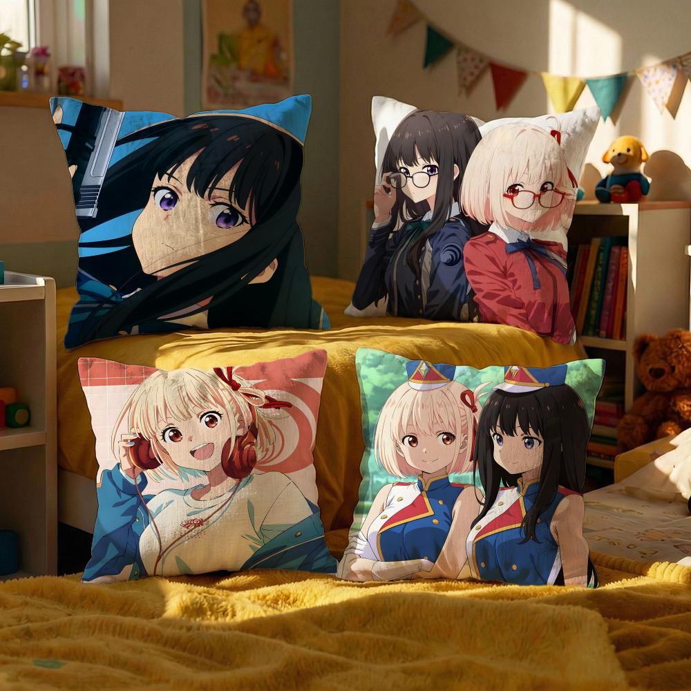 Anime Lycoris Recoil Cushion Cover Decorative Cushions Covers Cover Sofa x Pillow Piece x x Pillowcase