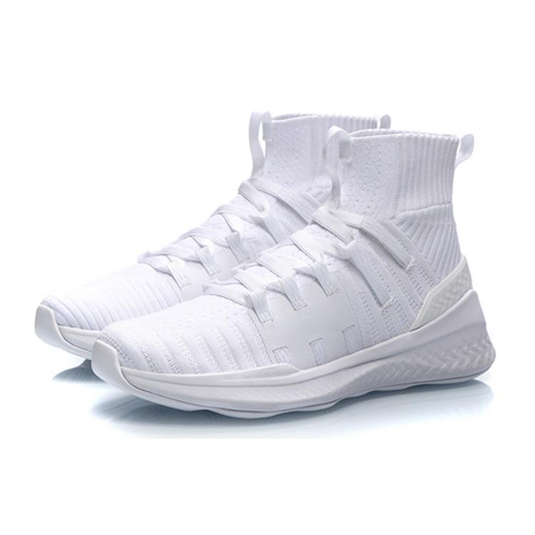 Li Ning Wujie Slip Resistant Abrasion Resistant High top Sports Casual Shoes Women's White AFPP018-1