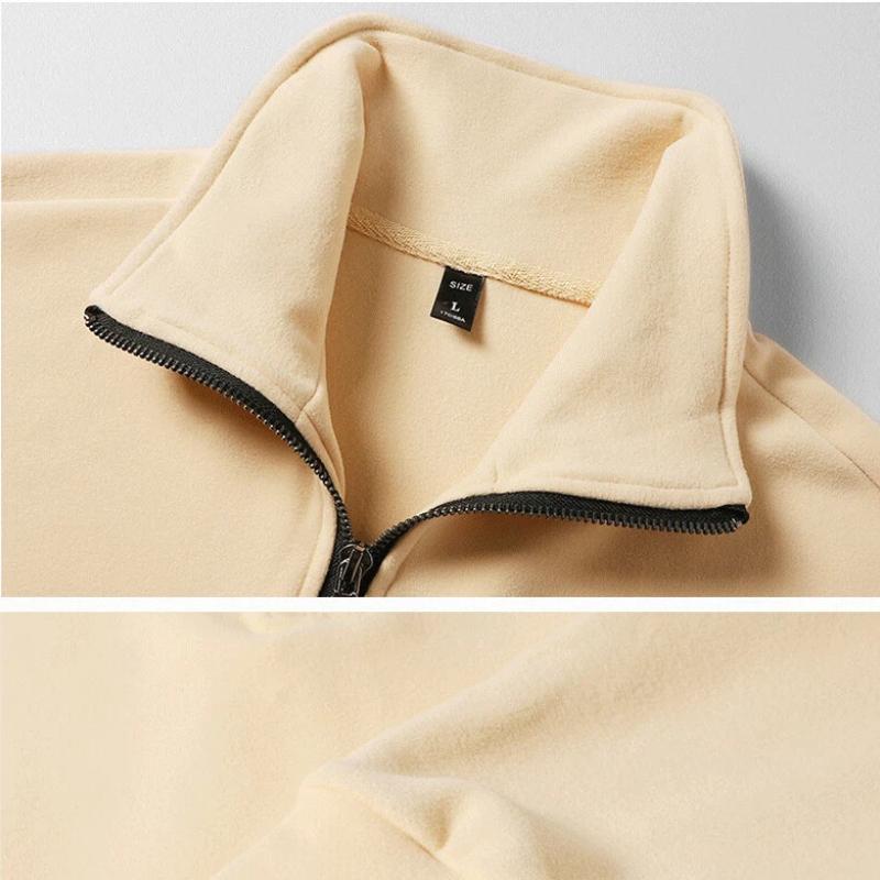 Spring Autumn Stand Collar Half Zipper Casual Fashion Sweatshirt Male Solid Pullover Tee Top Men