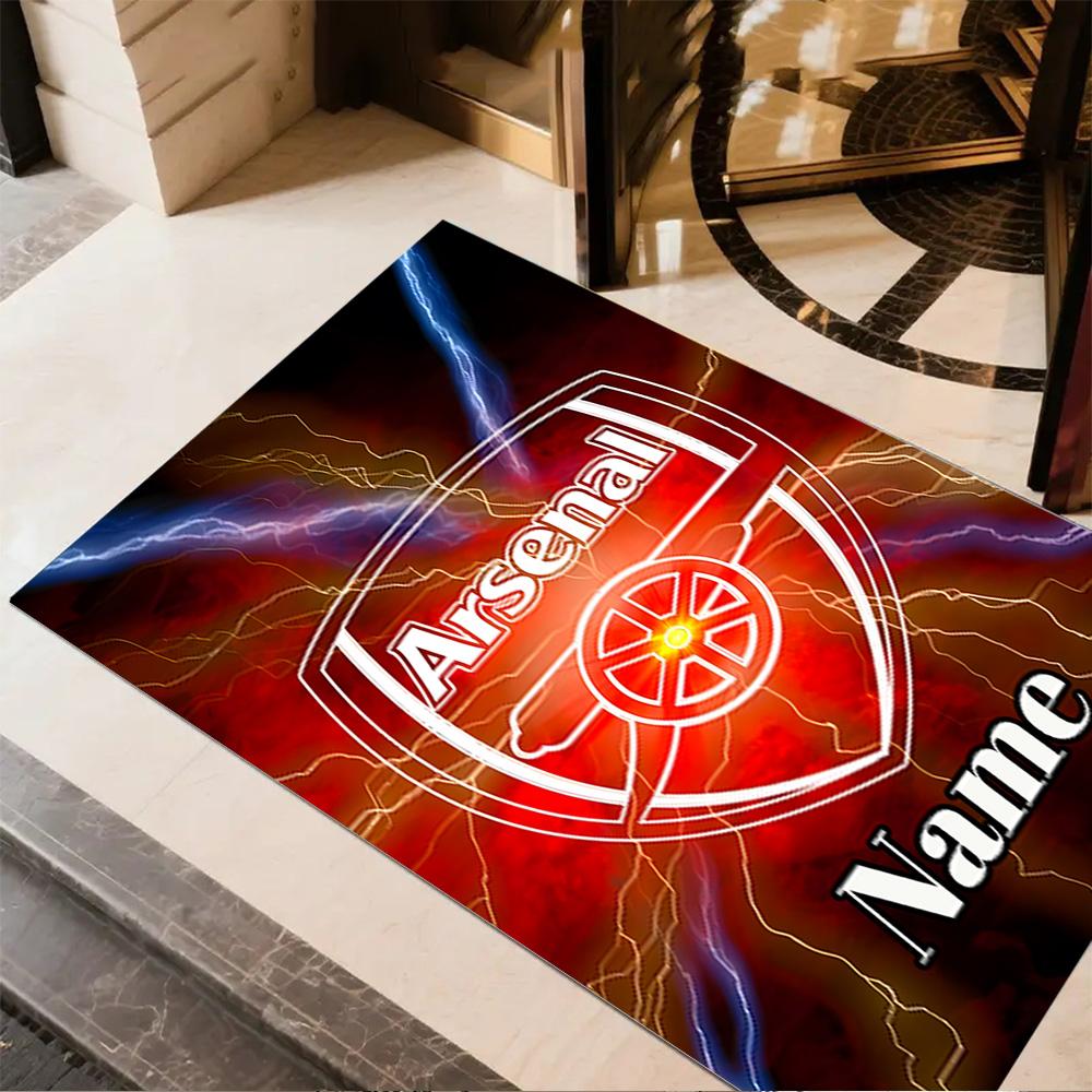 Arsenal Crest Personalized Name Carpet Suitable for Balcony Hallway Bedrooms Entryway Antislip Carpet Decorate Offices