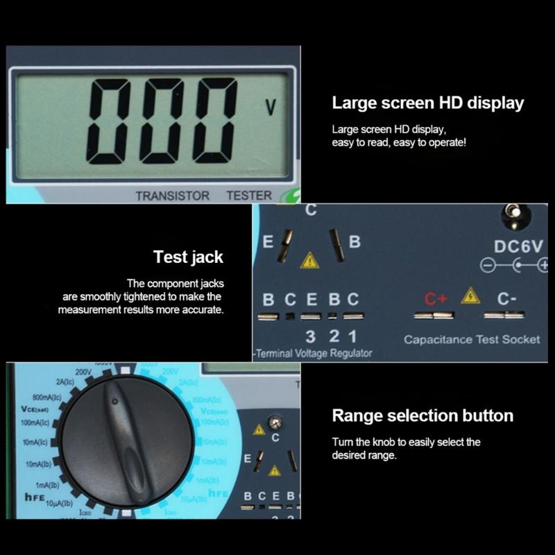 High-Precision Electrical Circuits Tester Digital Transistor Analyzer Tester Multifunction Semiconductor Test 1000V