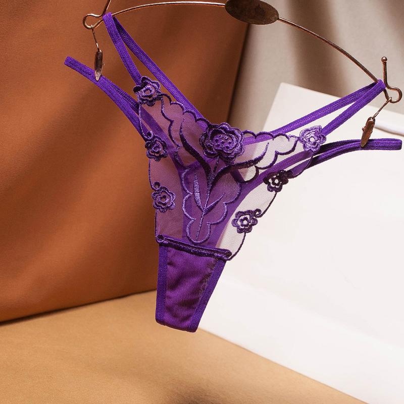 Women Panties Sexy Embroidery  Panty Transparent Underwear Female Intimates Seamless Briefs G String Thongs Lingerie Knickers