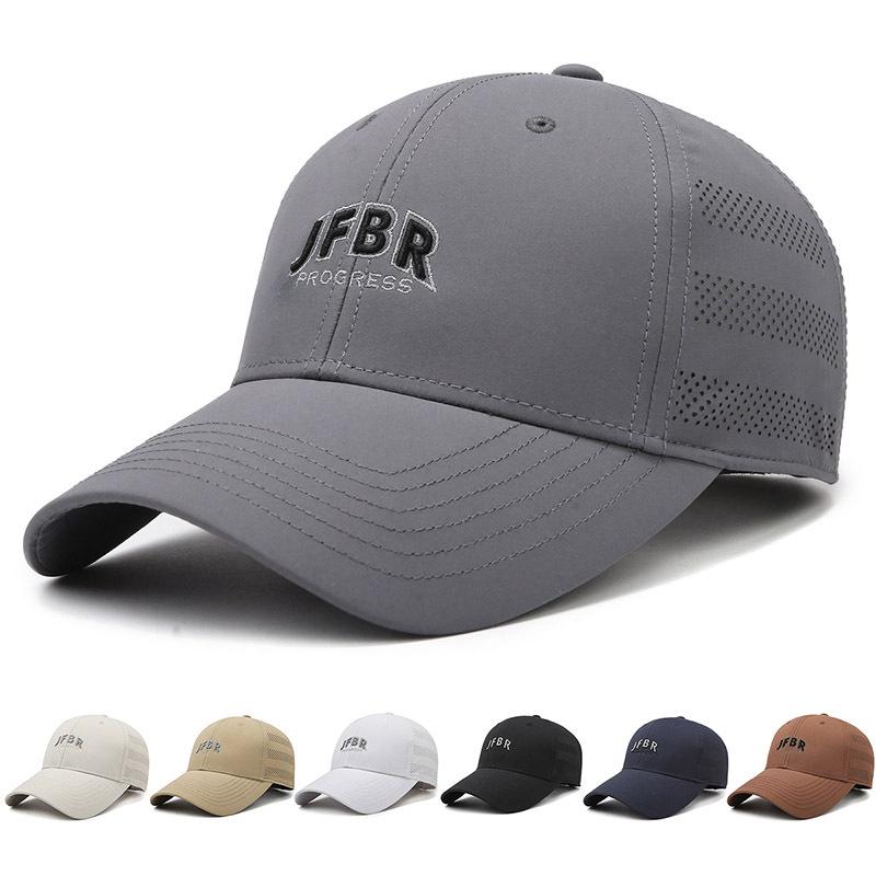 Embroidered letter baseball cap with side perforations – a casual, versatile and stylish cap for outdoor sun protection