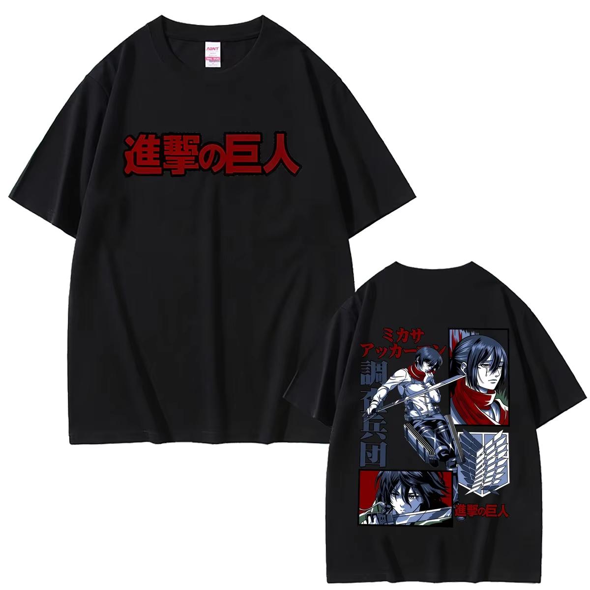 Japanese Anime Attack on Titan T-shirt Mikasa Ackerman Graphic T-shirts Men s Women Manga Retro Oversized 4XL