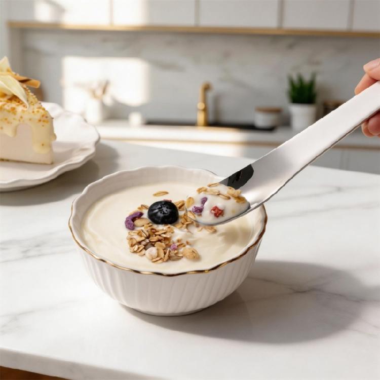 4Pcs Refined 316 Nonrust Steel Ice Creams Spoon Heat Resistant Dessert Cutlery For Daily Use And Entertaining Guests