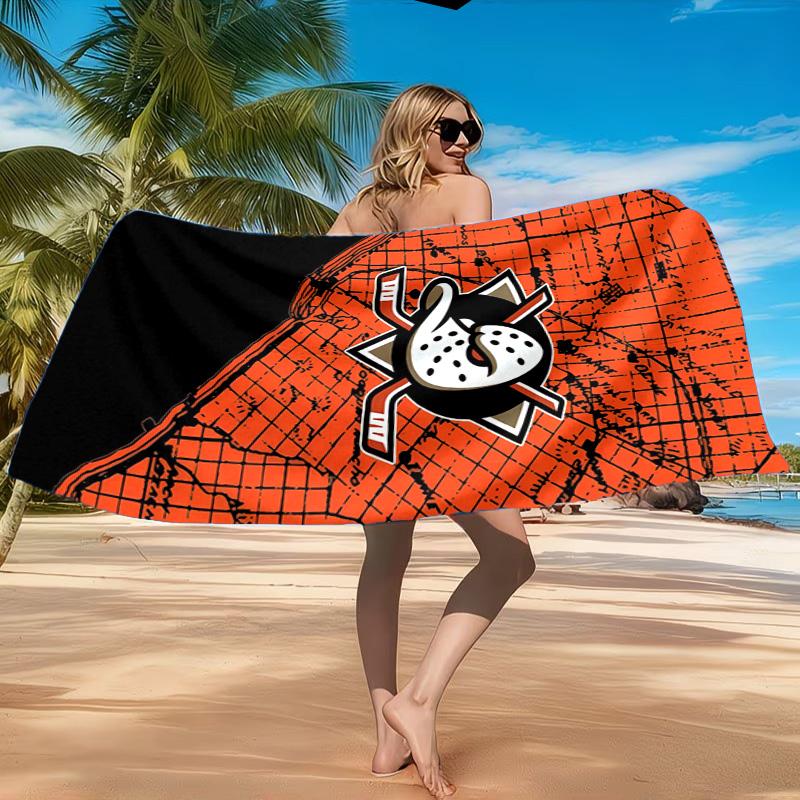 Anaheim Ducks Eishockey Team Strandtuch, Schnelltrocknend, Pflegeleicht, Geeignet für Fitness und Strandurlaub, Sport-Essential