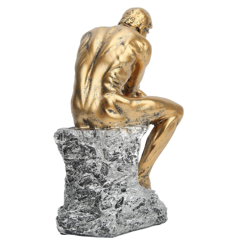 Gold Thinker Statue Resin Sculpture Thinker Figurine Gifts Thinker Sculpture Office Decor
