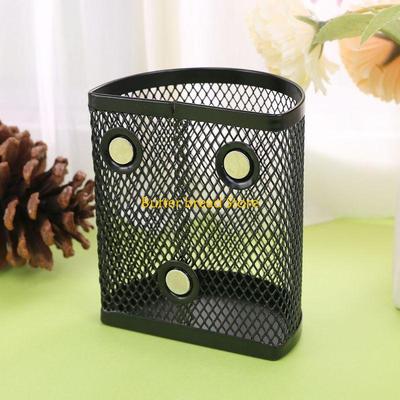 W89C Metal Wire Mesh Basket Storage Box Pen Pencil Makeup Kitchen School Cabinet Sundries Stationery