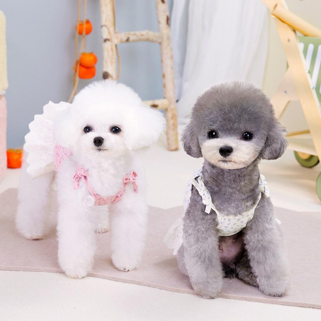 Summer New Small Fresh Floral Suspender Princess Dress Light and Breathable Small Pet Cat and Dog General Pet Clothes