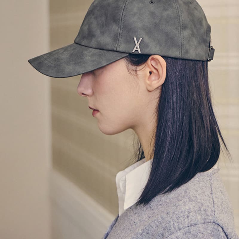 

VARZAR VA Studded Vegan Leather Ball Cap Charcoal FREE