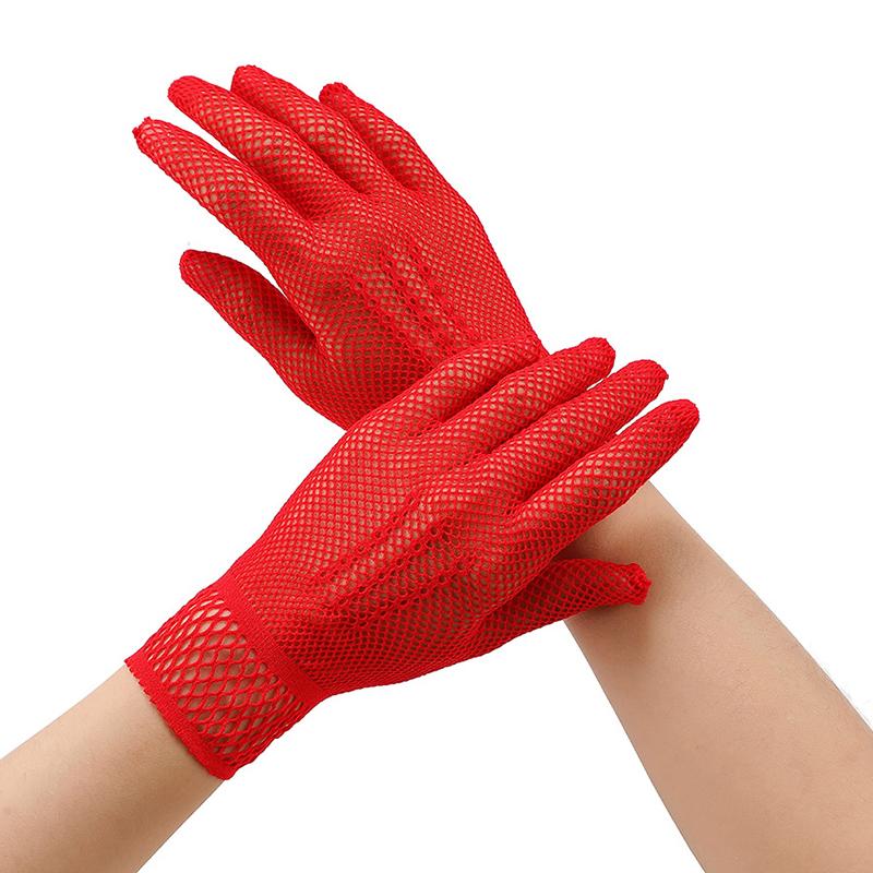 1 Pair  Sale Fishnet Mesh Glove  Women Lady Girl Glove Protection Lace Elegant Lady Style Gloves Black And White