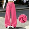 Women's Casual Wide Leg Sweatpants with Pockets Lined Drawstring Joggers for or Athletic Wear