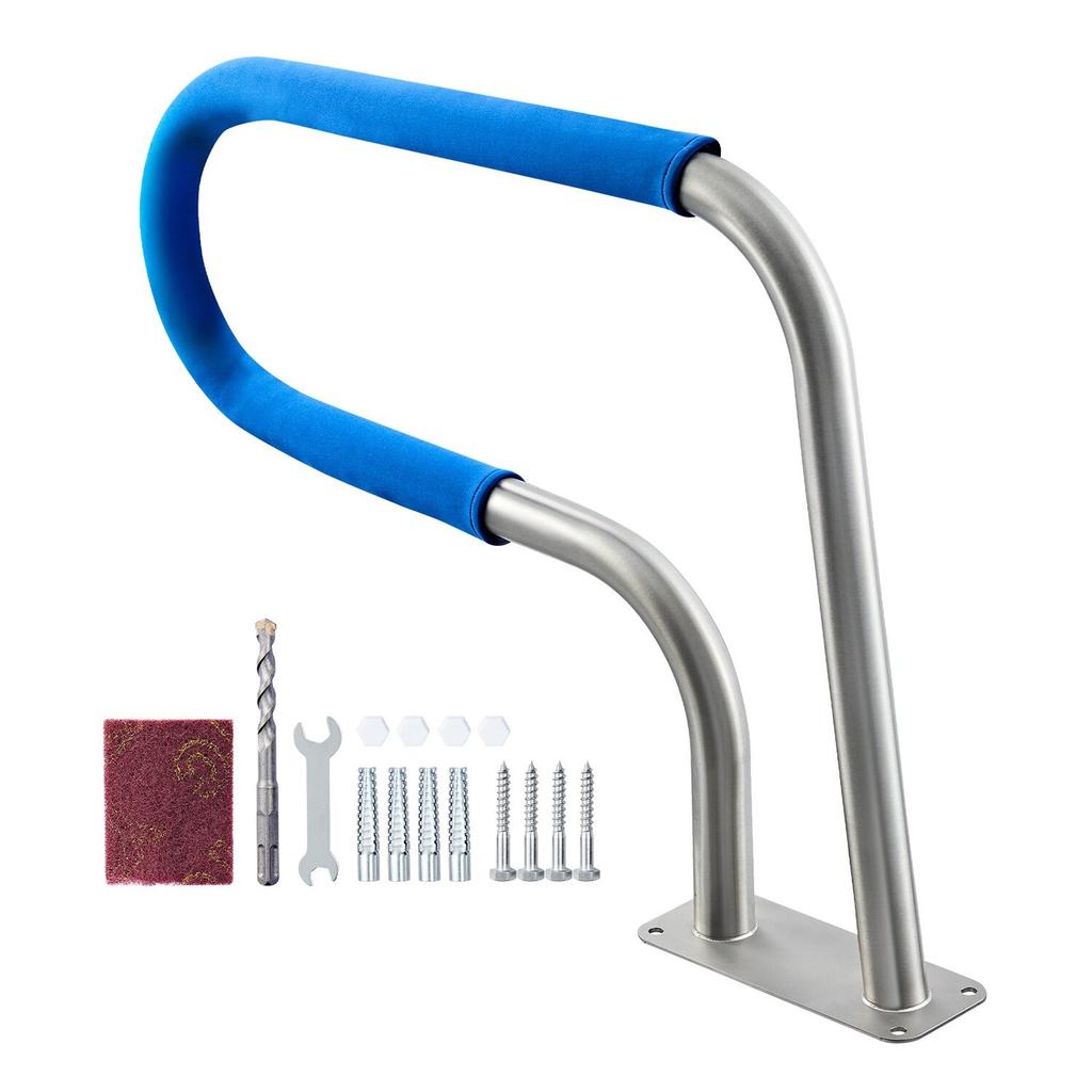 Pool Rail, 78.8 x 55.8 cm Pool Handrail, 100kg Load Capacity Heavy Duty 304 Stainless Steel Swimming Handrail, Detachable Nonslip Sleeve, Rich